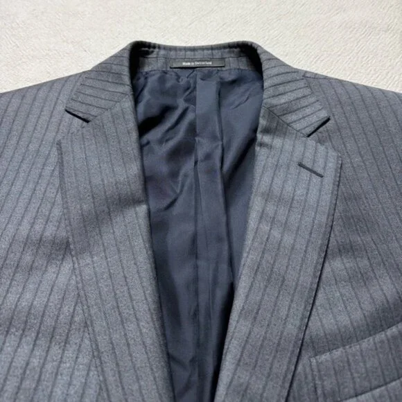Ermenegildo Zegna Trofeo Men’s Wool Grey Pinstripe Sports Coat Blazer 48R 58 IT - Picture 5 of 11